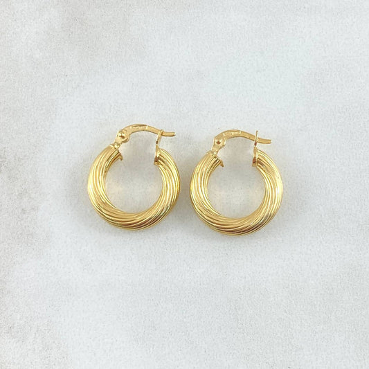 Candongas Lore 1.5gr / 1.7cm / Entorchadas Oro Amarillo 18K