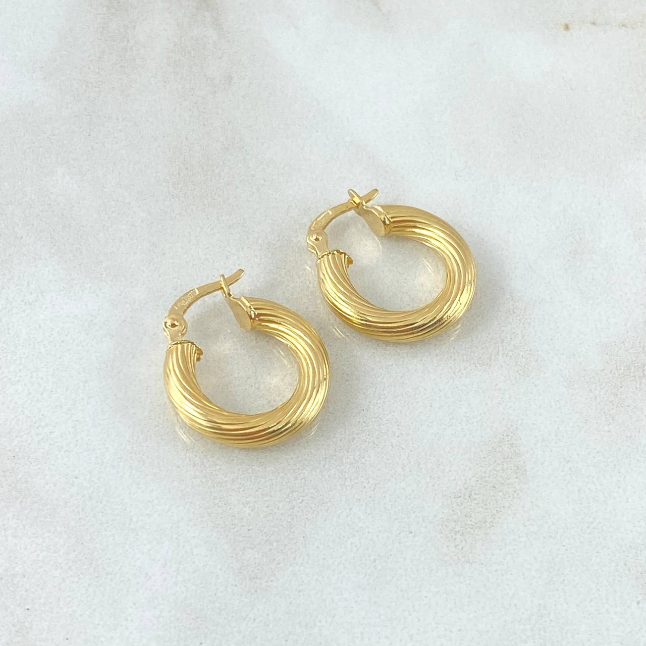 Candongas Lore 1.5gr / 1.7cm / Entorchadas Oro Amarillo 18K