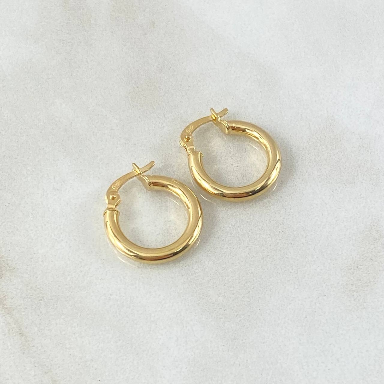 Candongas Jass 1.3gr / 1.7cm / Lisas Oro Amarillo 18K