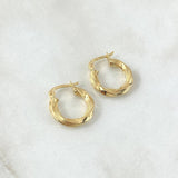 Candongas Mai 1.35gr / 1.5cm / Rayadas Oro Amarillo 18K