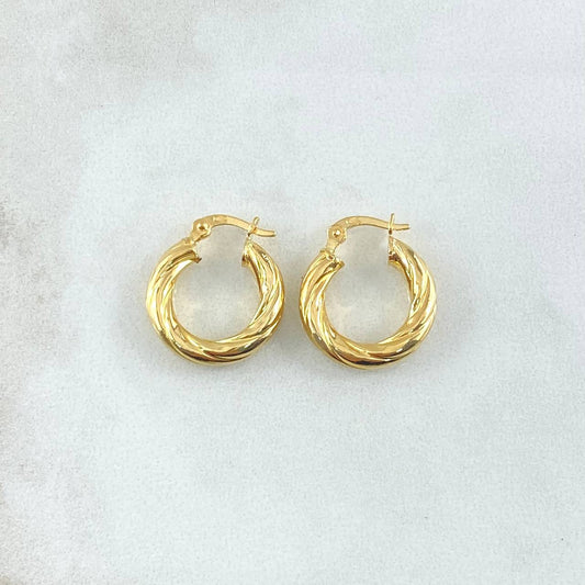 Candongas Mary 1.45gr / 1.7cm / Entorchadas Oro Amarillo 18K