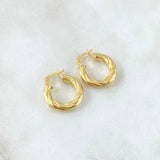 Candongas Mary 1.75gr / 1.7cm / Entorchadas Oro Amarillo 18K