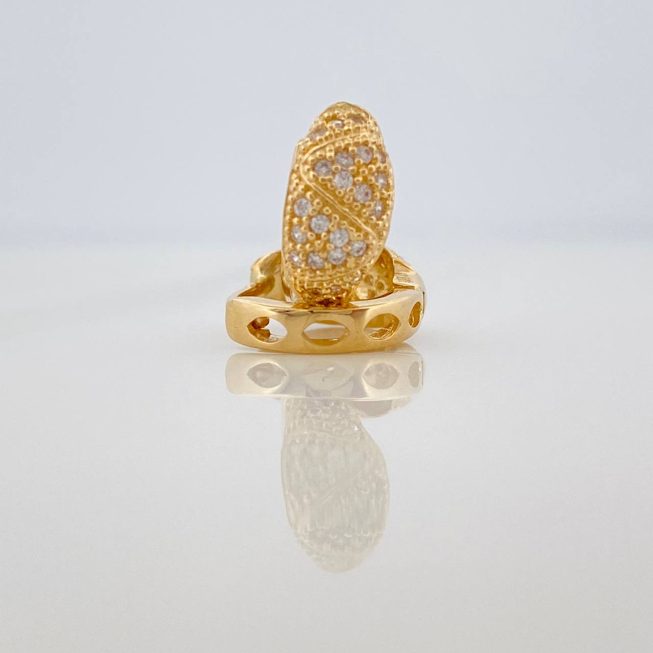 Candongas Zig Zag Basteada 2.9gr / 1.3cm / Oro Amarillo 18K %