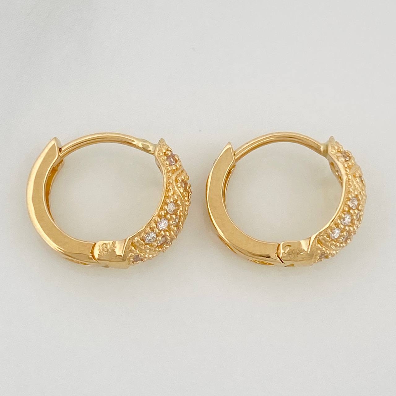 Candongas Zig Zag Basteada 2.85gr / 1.1cm / 5.6mm Oro Amarillo 18K