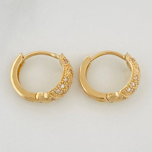 Candongas Zig Zag Basteada 2.9gr / 1.3cm / Oro Amarillo 18K %