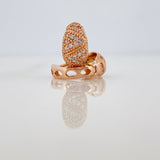Candongas Zig Zag Basteada 2.75gr / 1.1cm / 5.6mm Oro Rosa 18K &