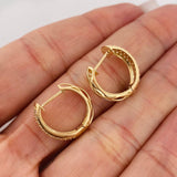 Candongas Triple Carril 3.9gr / 1.5cm / 4.9mm Oro Amarillo 18K