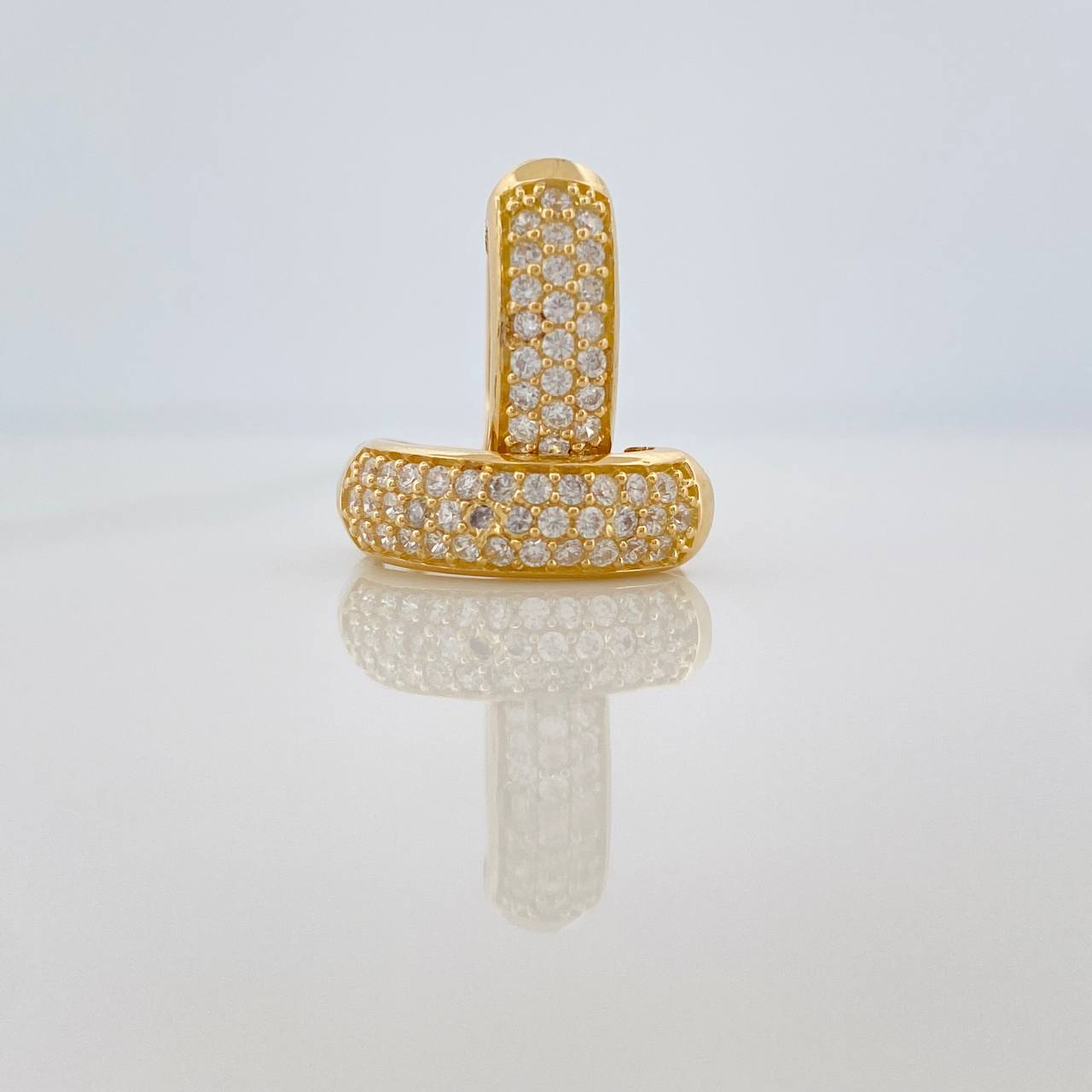 Candongas Triple Carril 3.9gr / 1.5cm / 4.9mm Oro Amarillo 18K