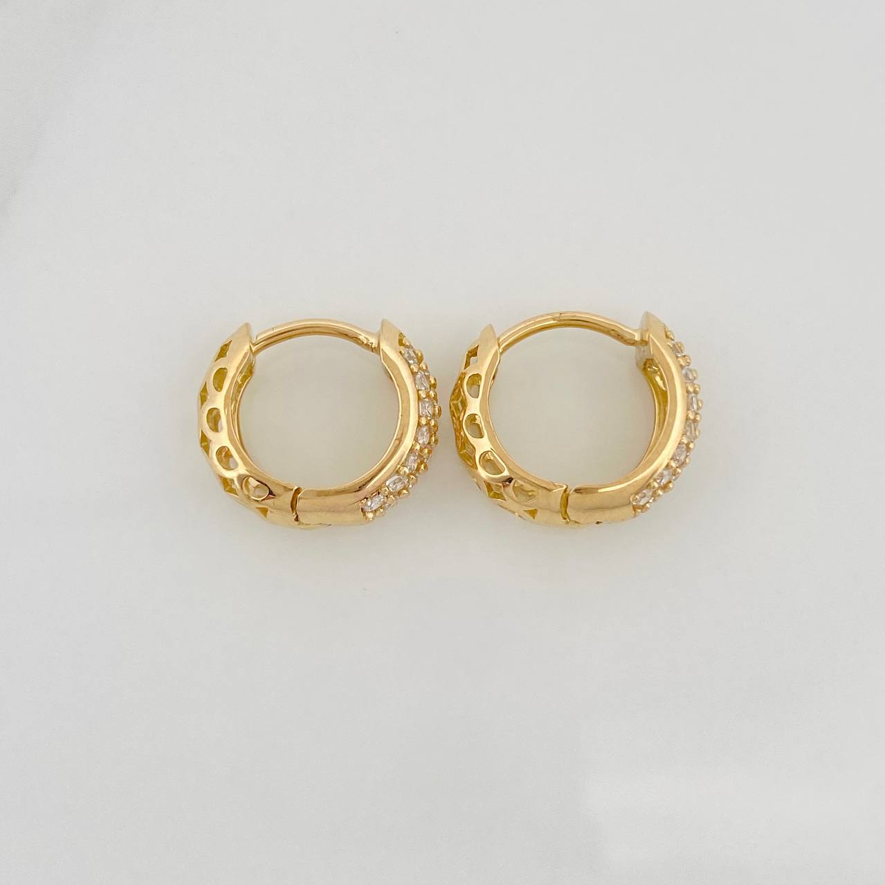 Candongas Triple Carril 2.5gr / 1.2cm / 4mm Oro Amarillo 18K &