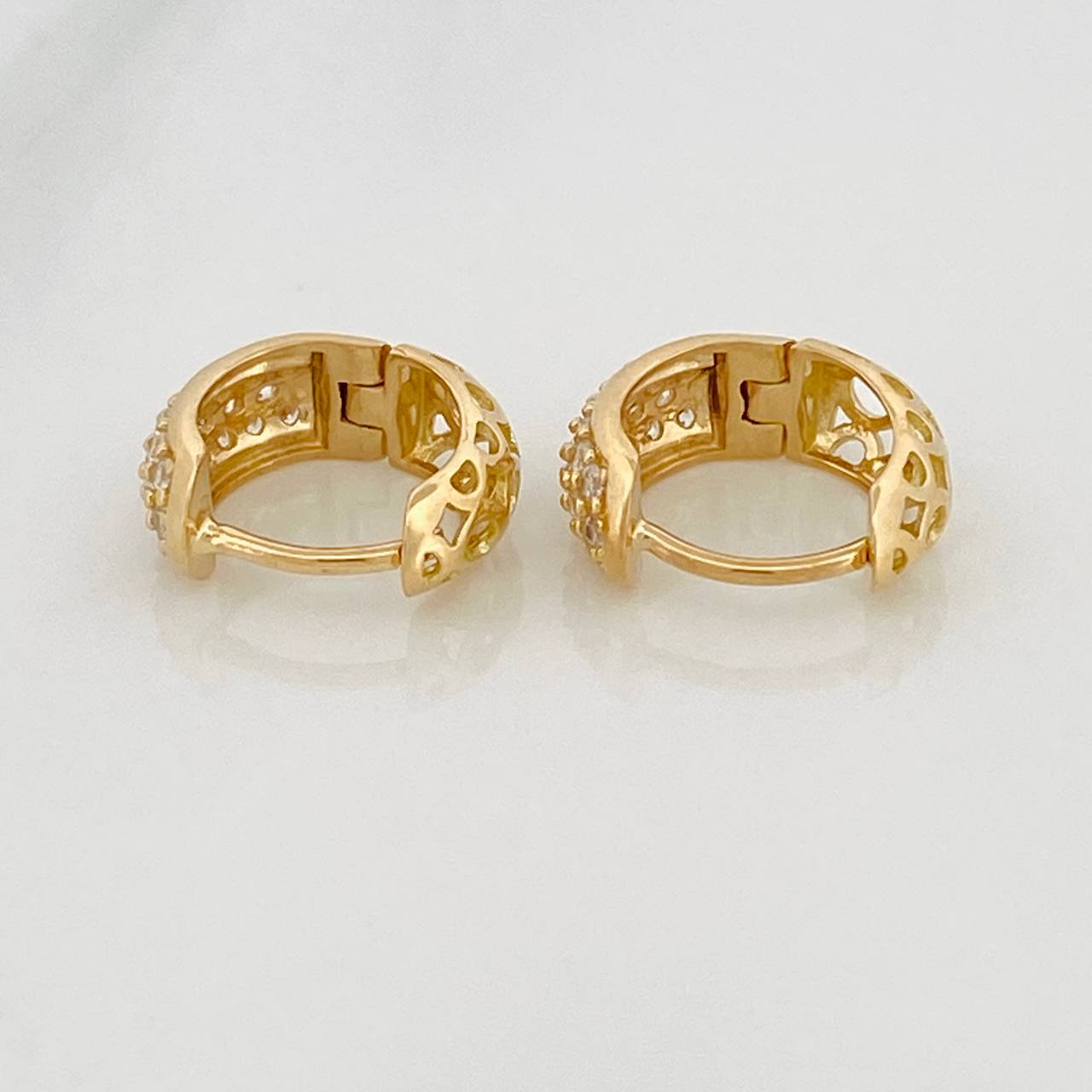 Candongas Triple Carril 2.5gr / 1.2cm / 4mm Oro Amarillo 18K &