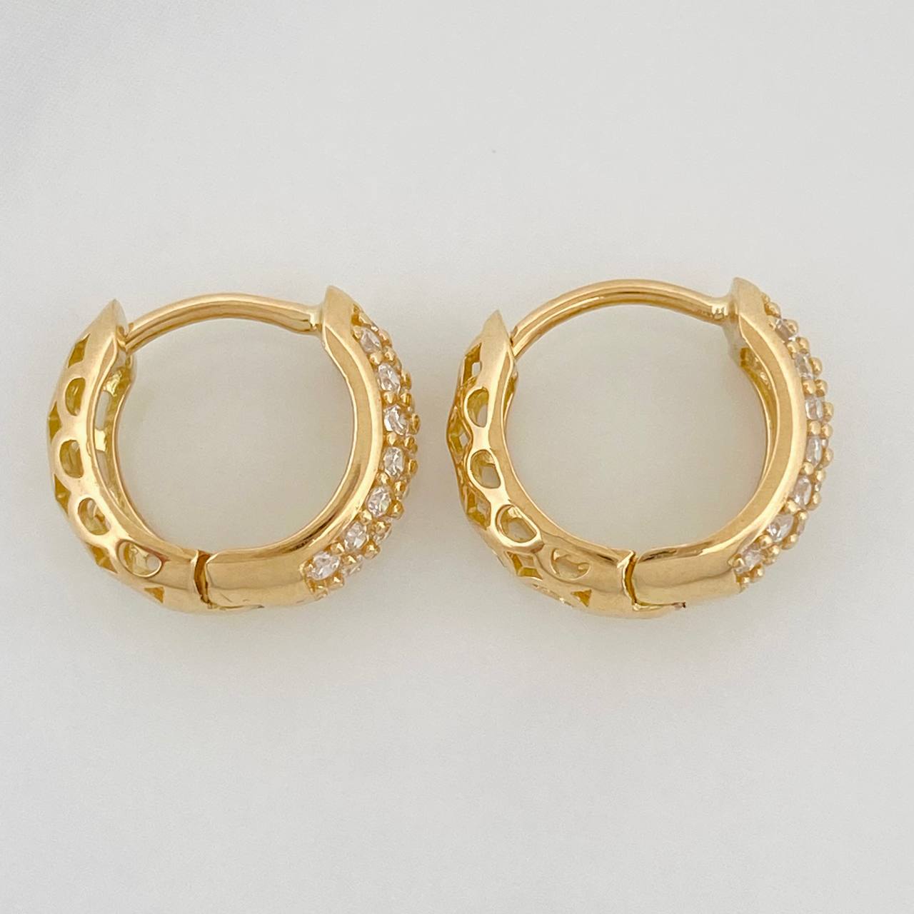 Candongas Triple Carril 3.9gr / 1.5cm / 4.9mm Oro Amarillo 18K