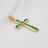 Dije Cruz Esmeraldas 95 pts 2.95gr / 3.6cm / Oro Amarillo 18K %