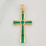 Dije Cruz Esmeraldas 95 pts 2.95gr / 3.6cm / Oro Amarillo 18K %