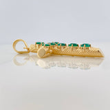 Dije Cruz Tronco Esmeraldas 1.70 qts 5.3gr / 4.6cm / Oro Amarillo 18K %