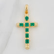 Dije Cruz Tronco Esmeraldas 1.70 qts 5.3gr / 4.6cm / Oro Amarillo 18K %