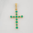 Dije Cruz Luz Verde Esmeraldas 30 pts 1.05gr / 3cm / Oro Amarillo 18K %