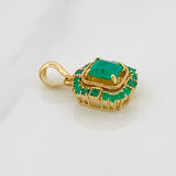 Dije Trono Esmeraldas 78 pts 2.05gr / 2cm / Oro Amarillo 18K %