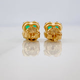 Topos Flor Esmeraldas 52 pts Diamantes 23 pts 2.45gr / Dos Oros Amarillo Blanco 18K %