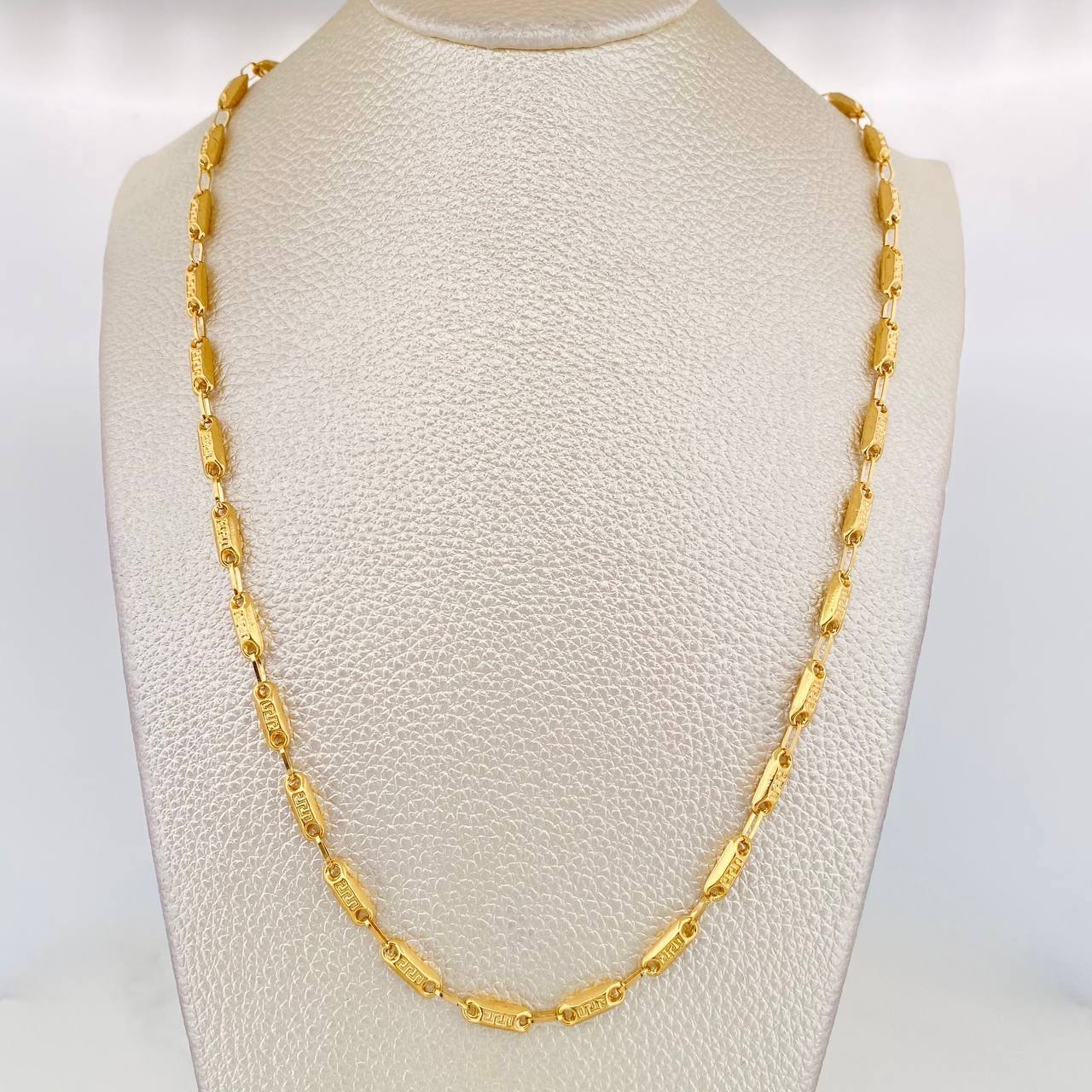 Cadena Rustica Tribal 10.95g / 60cm / 3.4mm Oro Amarillo 18K