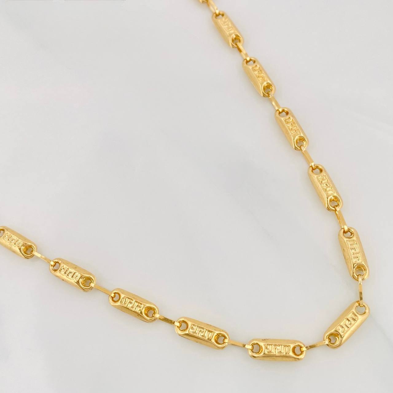 Cadena Rustica Tribal 10.95g / 60cm / 3.4mm Oro Amarillo 18K