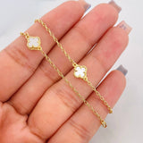 Tobillera Rolo Trebol 3.25g / 25cm / 1.3mm Oro Amarillo 18K