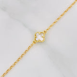 Tobillera Rolo Trebol 3.25g / 25cm / 1.3mm Oro Amarillo 18K