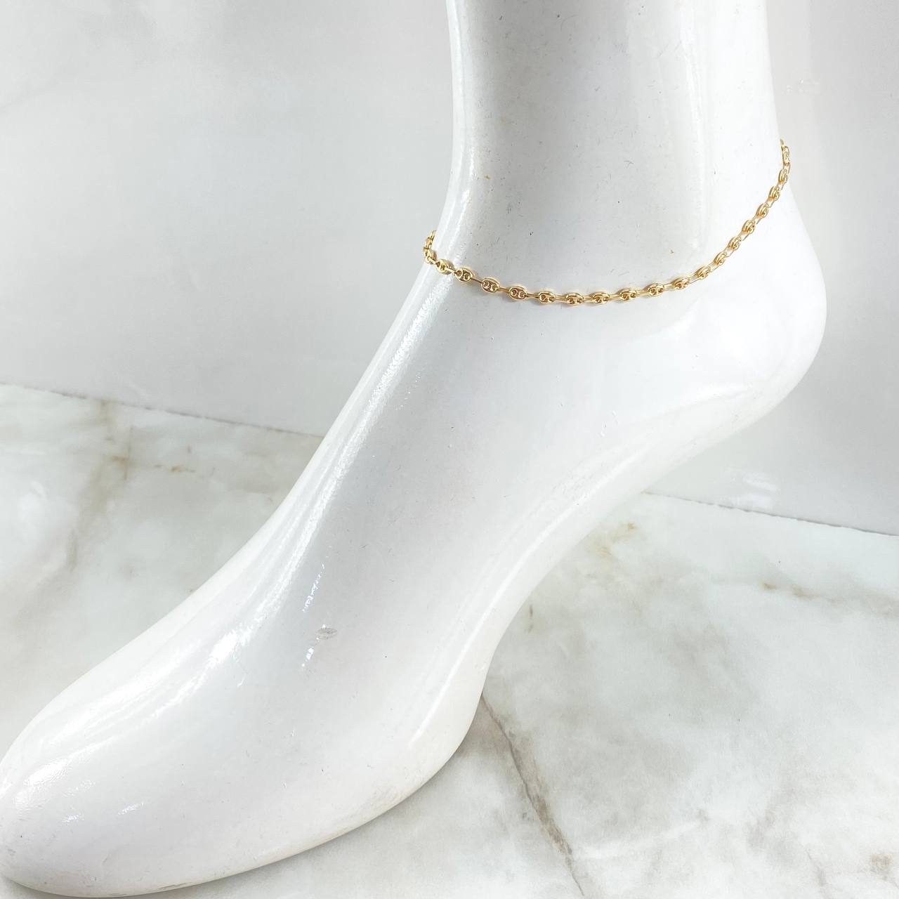 Tobillera GC 2.2gr / 23cm / 3mm Oro Amarillo 18K