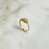 Anillo Serpiente 2.8gr / T7 1/2 / Circones Blancos Fucsias Oro Amarillo ©