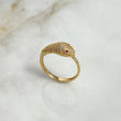 Anillo Serpiente 2.8gr / T7 1/2 / Circones Blancos Fucsias Oro Amarillo ©