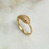 Anillo Serpiente 2.8gr / T7 1/2 / Circones Blancos Fucsias Oro Amarillo ©