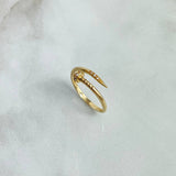 Anillo Clavo 1.9gr / T7 3/4 / Circones Blancos Oro Amarillo ©