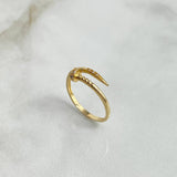 Anillo Clavo 1.9gr / T7 3/4 / Circones Blancos Oro Amarillo ©