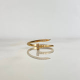 Anillo Clavo 1.9gr / T7 3/4 / Circones Blancos Oro Amarillo ©