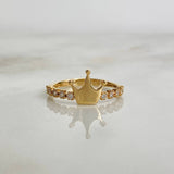 Anillo Corona 2.15gr / T6 3/4 / Circones Blancos Oro Amarillo ©