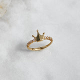Anillo Corona 2.15gr / T6 3/4 / Circones Blancos Oro Amarillo ©