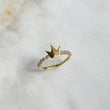 Anillo Corona 1.8gr / T7 / Circones Blancos Dos Oros Amarillo Blanco ©