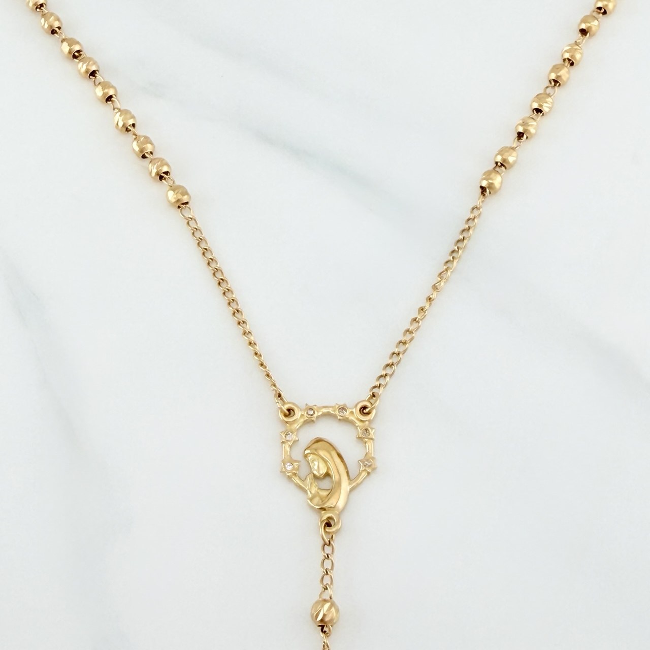 Rosario Virgen Maria 9.55 g / 58 cm / 3 mm Oro Amarillo 18K