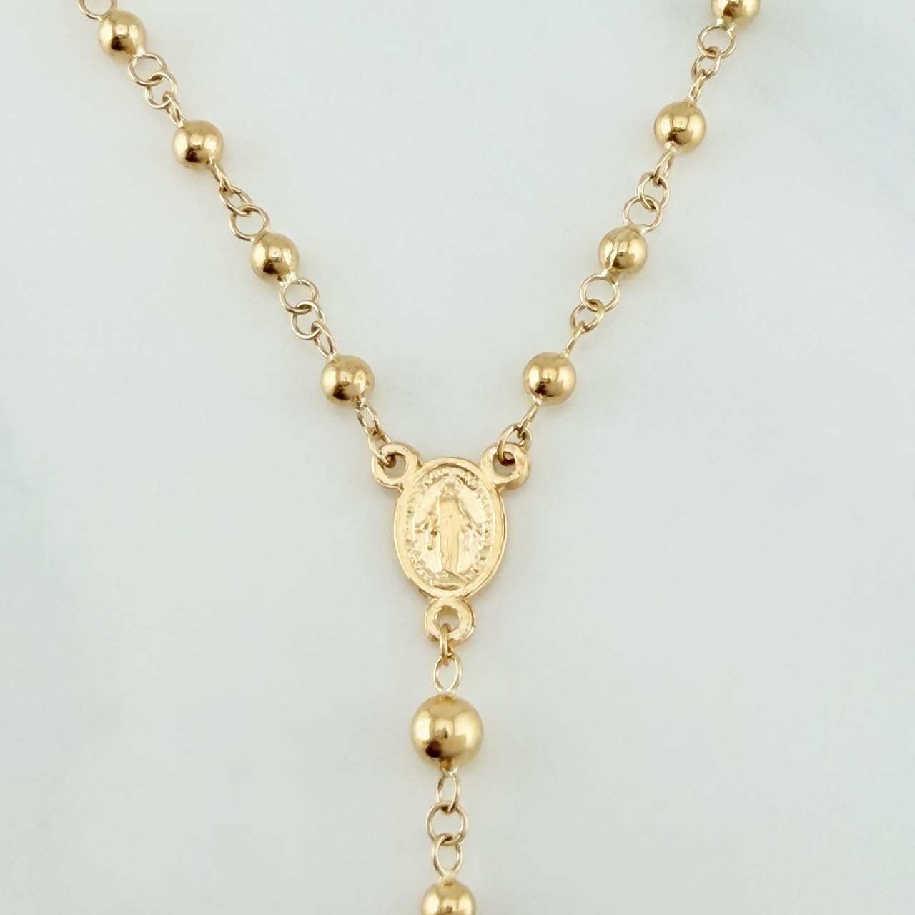 Rosario Virgen Milagrosa 6.65 g / 51 cm / 4mm-3 mm Oro Amarillo 18K
