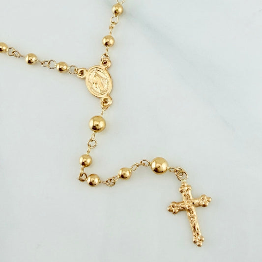 Rosario Virgen Milagrosa 6.65 g / 51 cm / 4mm-3 mm Oro Amarillo 18K