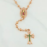 Rosario Virgen De Guadalupe 13.35 g / 40 cm / 4mm-5 mm Oro Rosa 18K