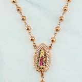 Rosario Virgen De Guadalupe 13.35 g / 40 cm / 4mm-5 mm Oro Rosa 18K
