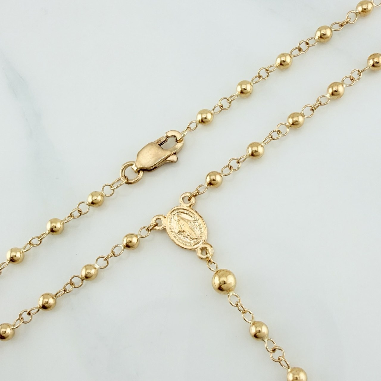 Rosario Virgen Milagrosa 6.65 g / 51 cm / 4mm-3 mm Oro Amarillo 18K