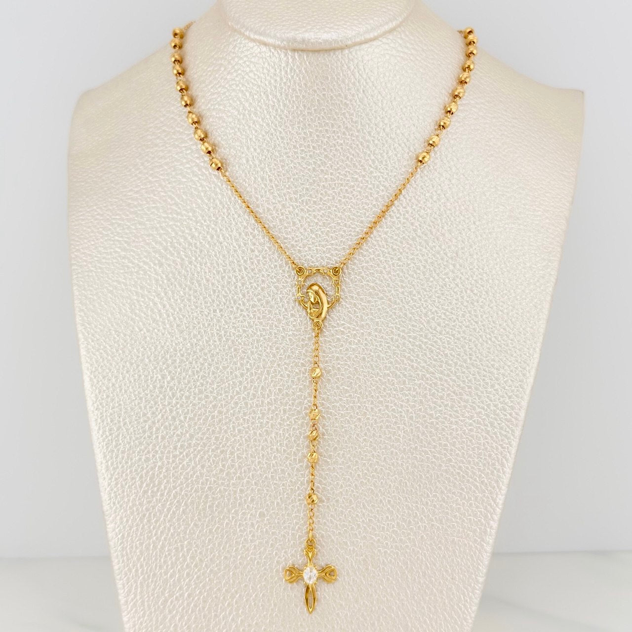 Rosario Virgen Maria 9.55 g / 58 cm / 3 mm Oro Amarillo 18K