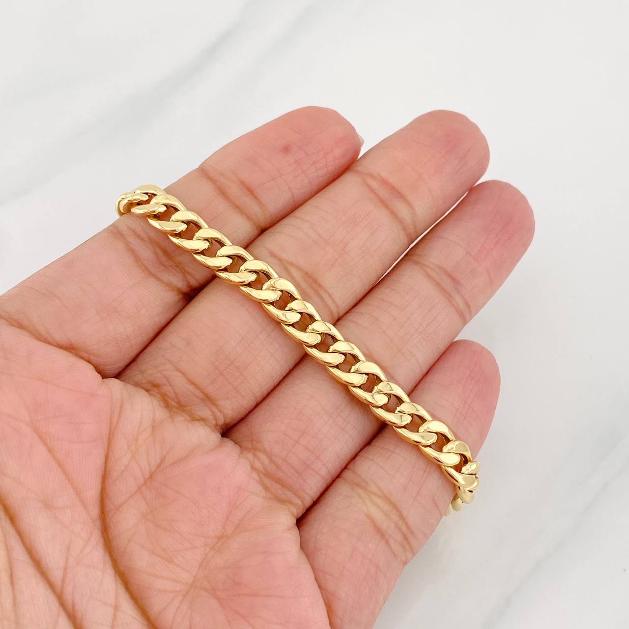 Pulso Cubano 3.4g / 18cm / 5.9mm Oro Amarillo 18K
