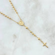 Rosario Virgen Milagrosa 7.4gr / 50cm / 3mm-4mm Bolas Diamantadas Cruz Lisa Oro Amarillo 18K