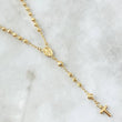 Rosario Virgen Milagrosa 7.85gr / 50cm / 3mm-4mm Bolas Diamantadas Crúz Lisa Oro Amarillo 18K