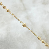 Rosario Virgen Milagrosa 7.85gr / 50cm / 3mm-4mm Bolas Diamantadas Crúz Lisa Oro Amarillo 18K