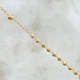 Rosario Virgen Milagrosa 7.25gr / 45cm / 3mm-4mm Bolas Diamantadas Cruz Tallada Oro Amarillo 18K *