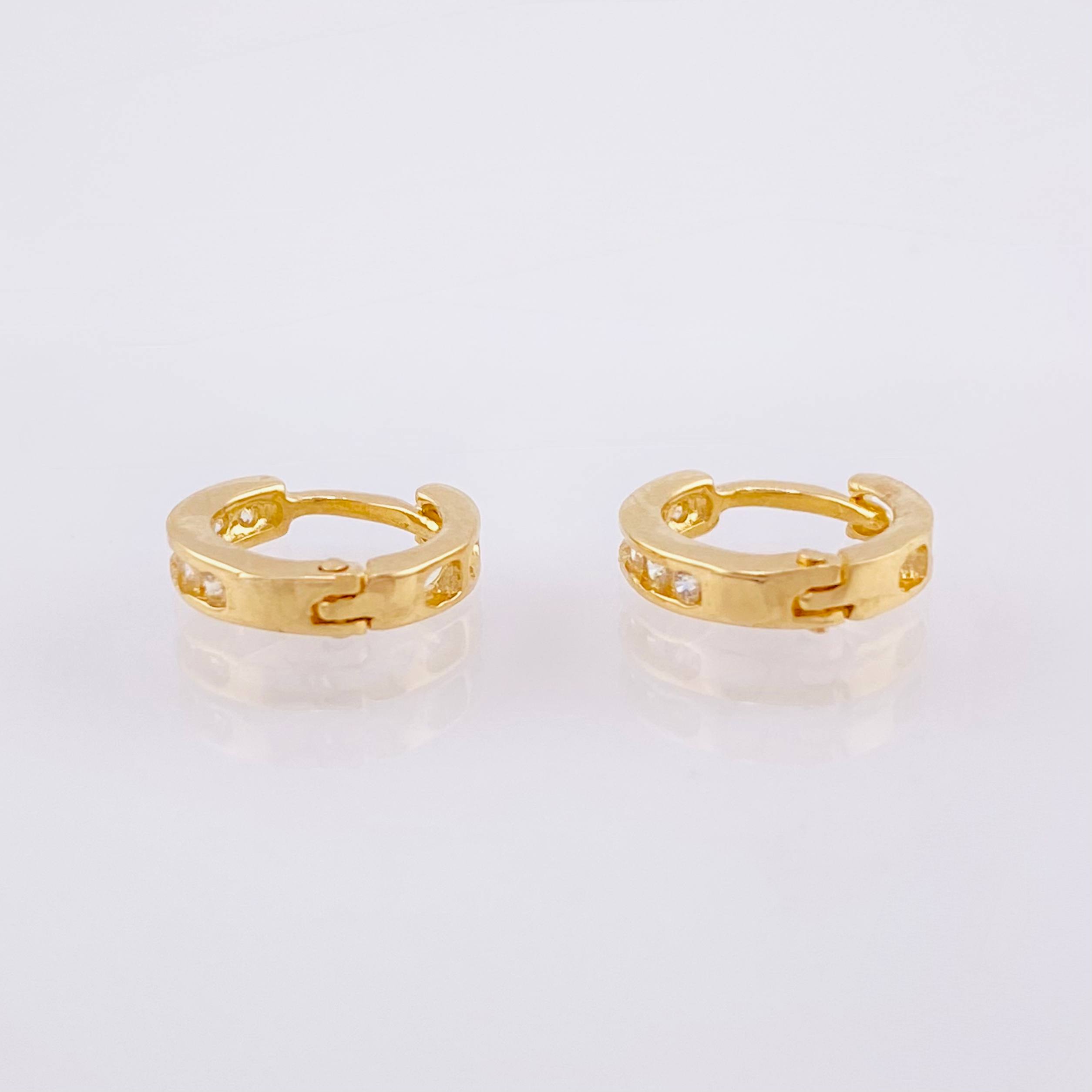 Candongas Carril 1.3gr / 1cm / Oro Amarillo 18K