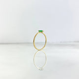 Anillo Solitario 1.05gr / T6 / Circones Verdes Oro Amarillo *